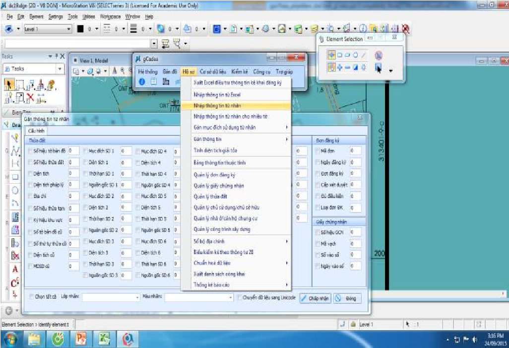 PHẦN MỀM THÀNH LẬP BẢN ĐỒ - HỒ SƠ - CẤP GCN – XÂY DỰNG CƠ SỞ DL ĐỊA CHÍNH - gCadas