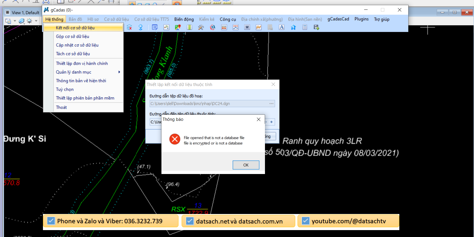 Sửa Lỗi file opened that is not a database file, file is encrypted or is not database.