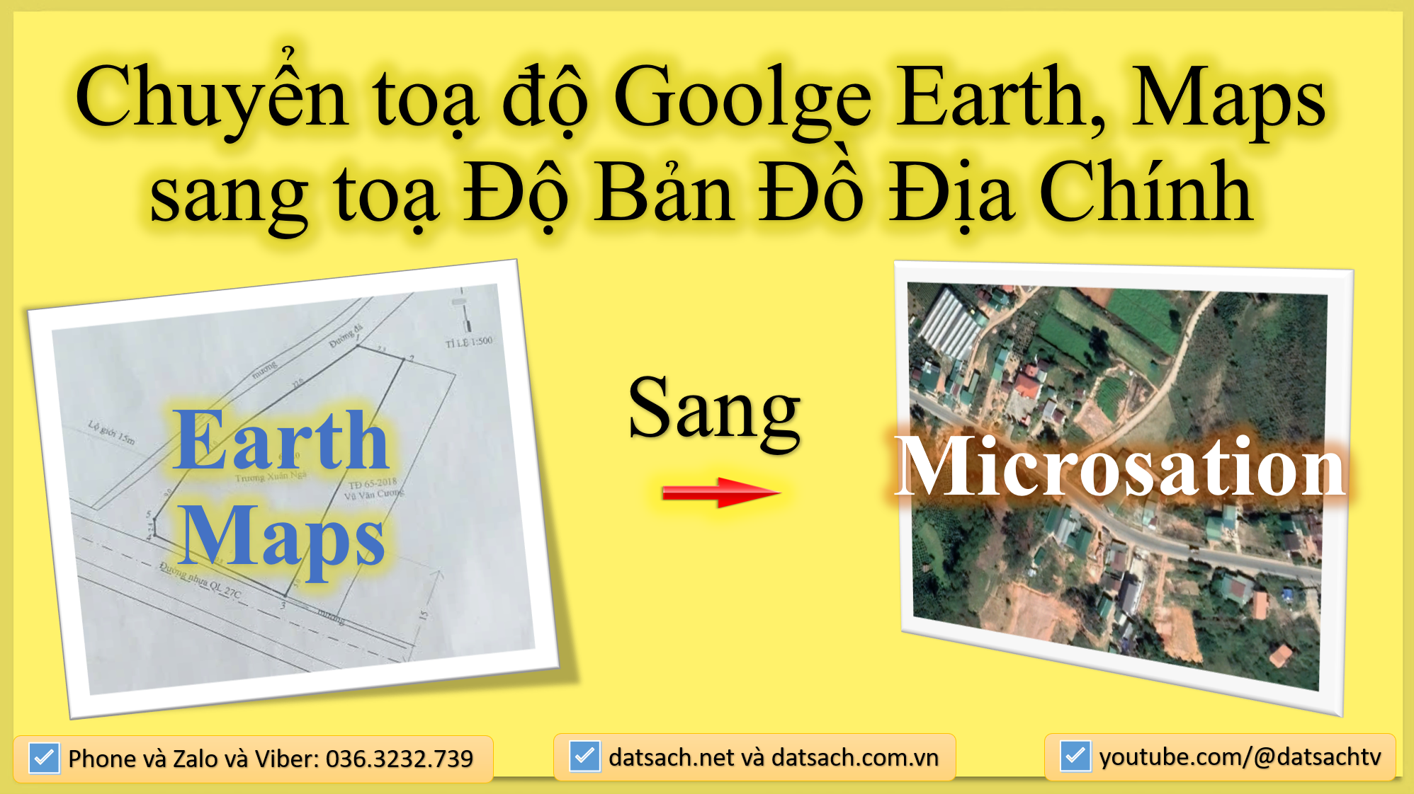 Chuyển toạ độ Goolge Earth, Maps sang toạ Độ Bản Đồ Địa Chính