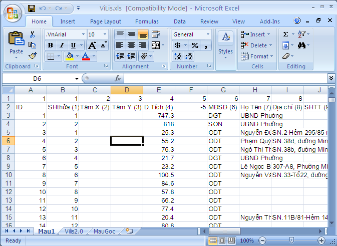 Giáo trình Hướng dẫn sử dụng phần mềm thành lập bản đồ địa chính TMV.MAP 1.0 119 Giáo trình Hướng dẫn sử dụng phần mềm thành lập bản đồ địa chính TMV.MAP 1.0