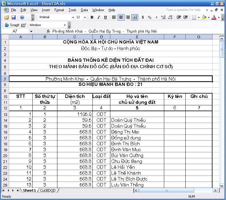 Giáo trình Hướng dẫn sử dụng phần mềm thành lập bản đồ địa chính TMV.MAP 1.0 93 Giáo trình Hướng dẫn sử dụng phần mềm thành lập bản đồ địa chính TMV.MAP 1.0