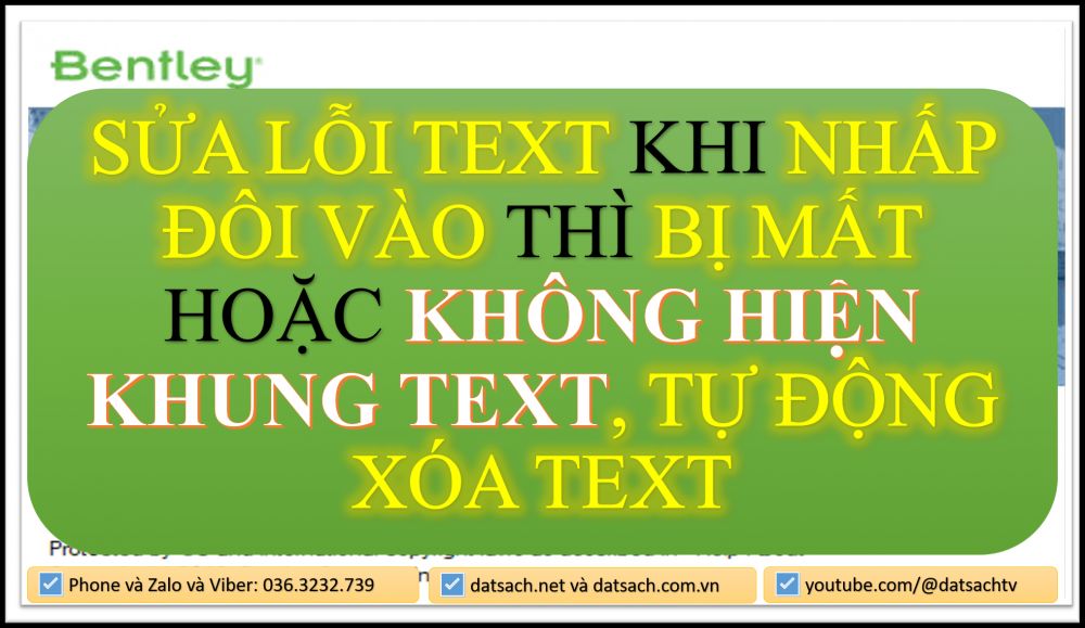 SỬA LỖI TEXT KHI NHẤP ĐÔI VÀO THÌ BỊ MẤT HOẶC KHÔNG HIỆN KHUNG TEXT, TỰ ĐỘNG XÓA TEXT
