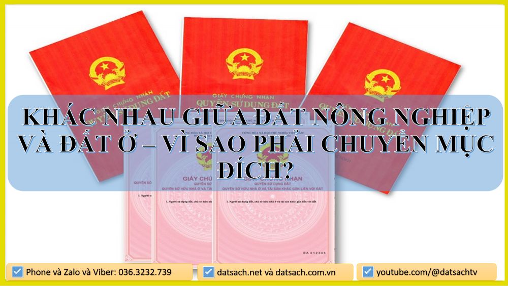 📌 KHÁC NHAU GIỮA ĐẤT NÔNG NGHIỆP VÀ ĐẤT Ở – VÌ SAO PHẢI CHUYỂN MỤC ĐÍCH?
