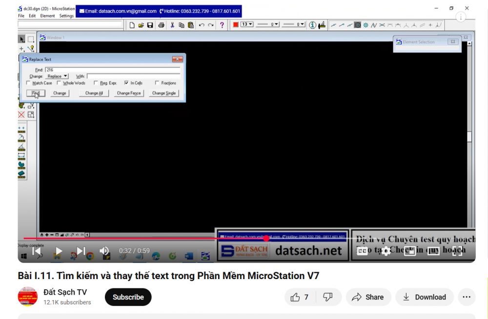 1.11. Tìm kiếm và thay thế text trong Microtation