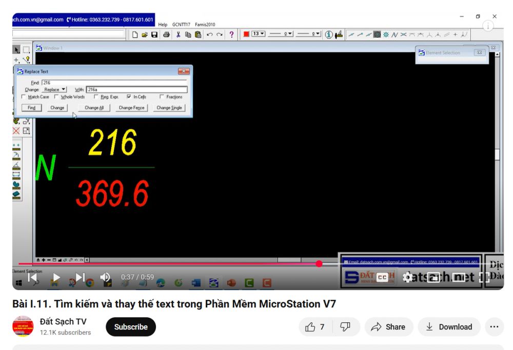 1.11. Tìm kiếm và thay thế text trong Microtation