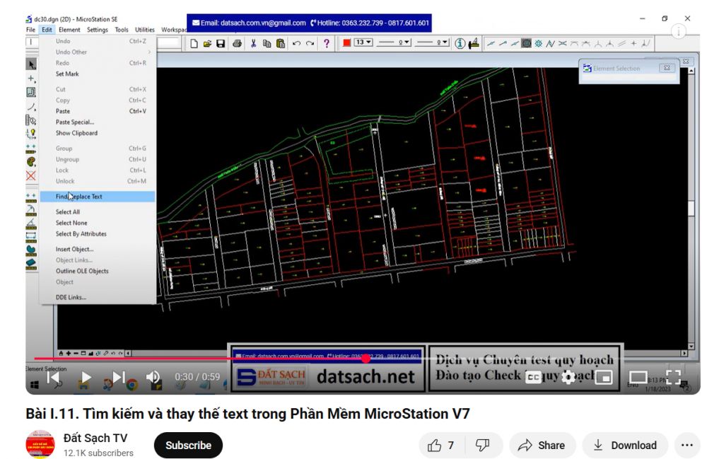 1.11. Tìm kiếm và thay thế text trong Microtation