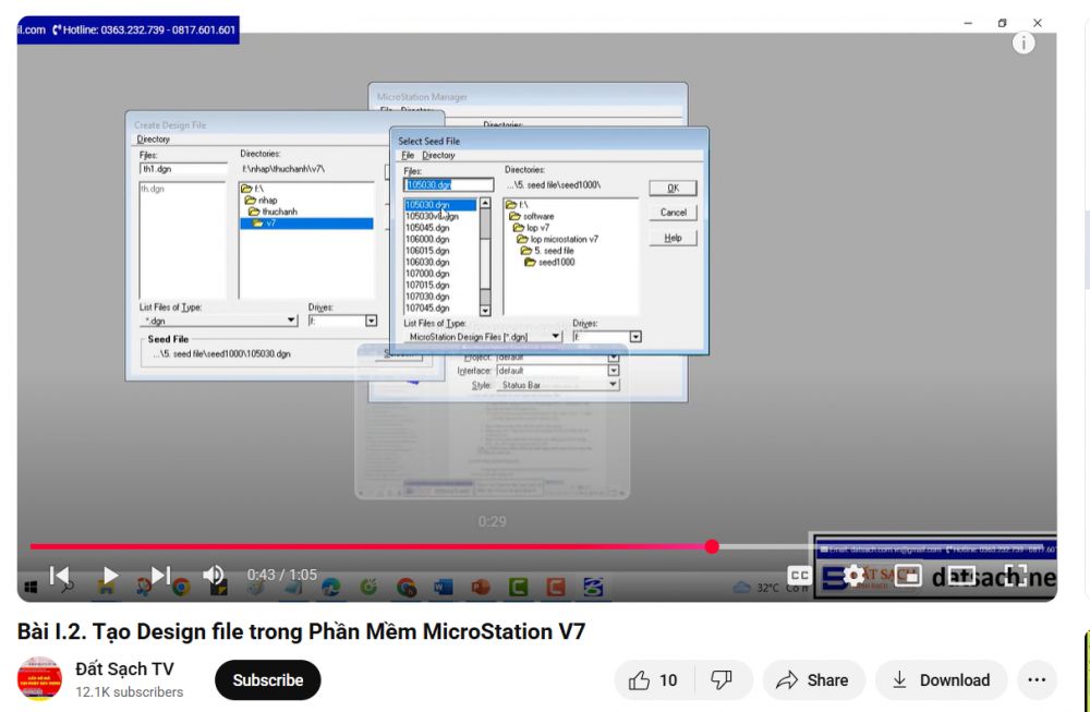 Bài I.2. Tạo Design file trong Phần Mềm MicroStation V7