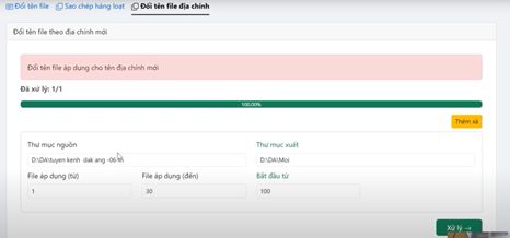 Đánh Số tờ Đồng Loạt tự động cho nhiều tờ, Từ số tờ cũ sang số tờ mới, Theo DVHC mới cấp xã.