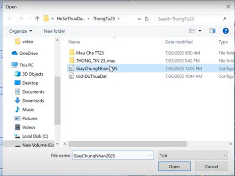 In Giấy Chứng Nhận theo mẫu mới TT23 trong gCadas 2025 3 In Giấy Chứng Nhận theo mẫu mới TT23 trong gCadas 2025