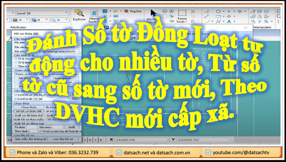 Đánh Số tờ Đồng Loạt tự động cho nhiều tờ, Từ số tờ cũ sang số tờ mới, Theo DVHC mới cấp xã.