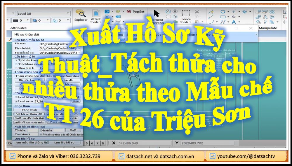 Xuất Hồ Sơ Kỹ Thuật_Tách thửa cho nhiều thửa theo Mẫu chế TT 26 của Triệu Sơn