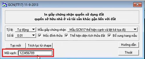 HƯỚNG DẪN IN GIẤY CHỨNG NHẬN QUYỀN SỬ DỤNG ĐẤT