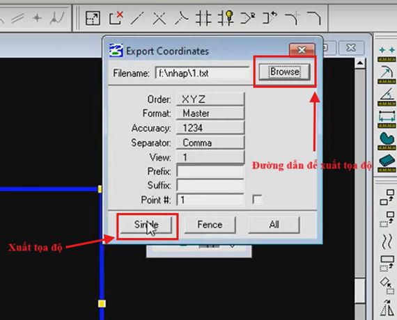 Hiển Thị Tọa Độ, Xuất Tọa Độ, Nhập Tọa Độ Trong MicsroStaion SE (V7) 6 Hiển Thị Tọa Độ, Xuất Tọa Độ, Nhập Tọa Độ Trong MicsroStaion SE (V7)