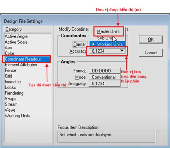 Chuyển Độ Phút Giây Sang Centimet trong MicroStaion SE (V7) 3 Chuyển Độ Phút Giây Sang Centimet trong MicroStaion SE (V7)