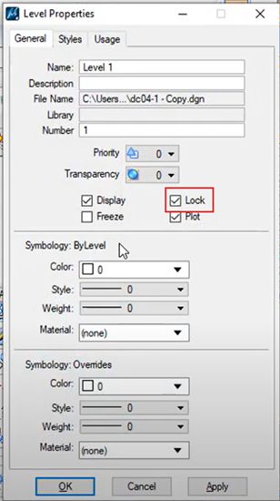 Hướng Dẫn Lock Và Bỏ Lock Đối Tượng trong MicroStaion