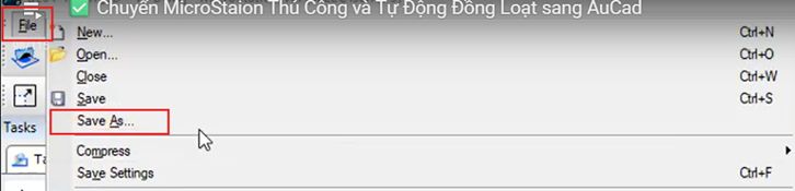 Chuyển MicroStation Thủ Công và Tự Động Đồng Loạt sang AuCad