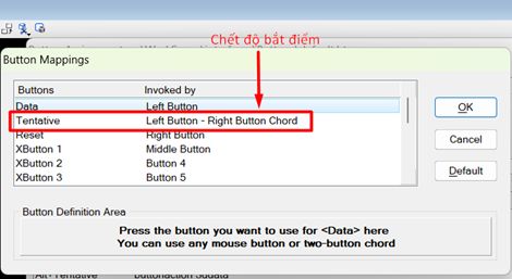 Đổi Chế Độ Bắt Điểm từ Bấm 02 Chuột Trái và Phải thành Chuột Giữa Bằng MicroStaion V8i.