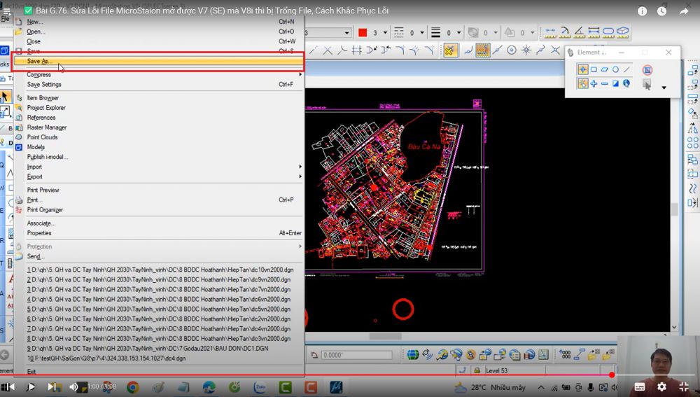 2.9. Chuyển đổi dữ liệu từ Dgn sang Shape file (Vilis). 5 A computer screen shot of a mapAI-generated content may be incorrect.