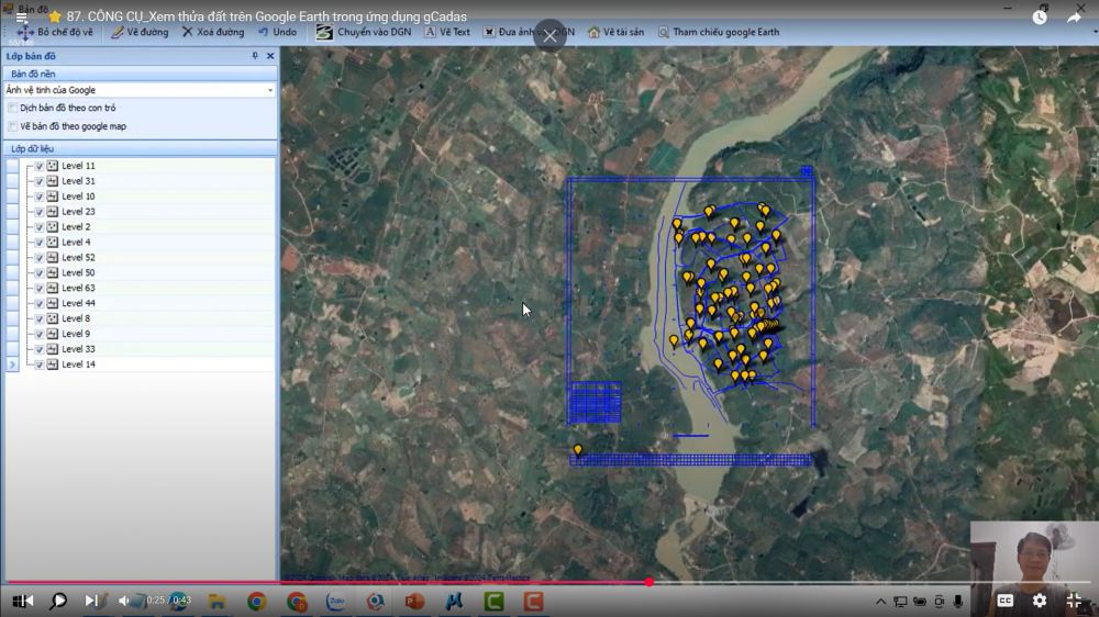 CÔNG CỤ_Xem thửa đất trên Google Earth trong ứng dụng gCadas 3 A map of a riverAI-generated content may be incorrect.