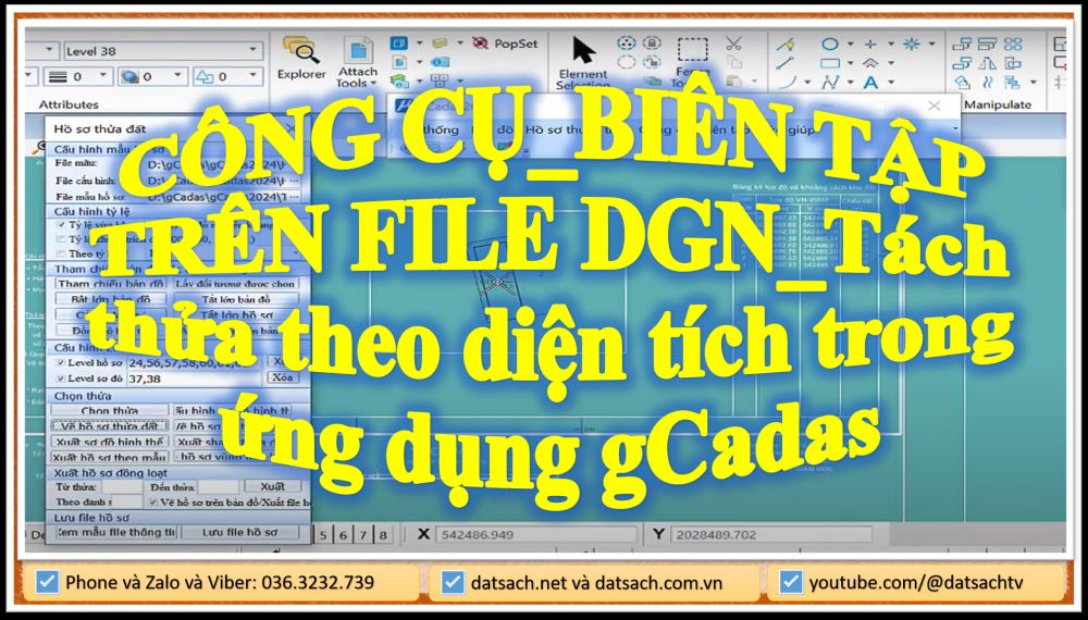 CÔNG CỤ_BIÊN TẬP TRÊN FILE DGN_Tách thửa theo diện tích trong ứng dụng gCadas