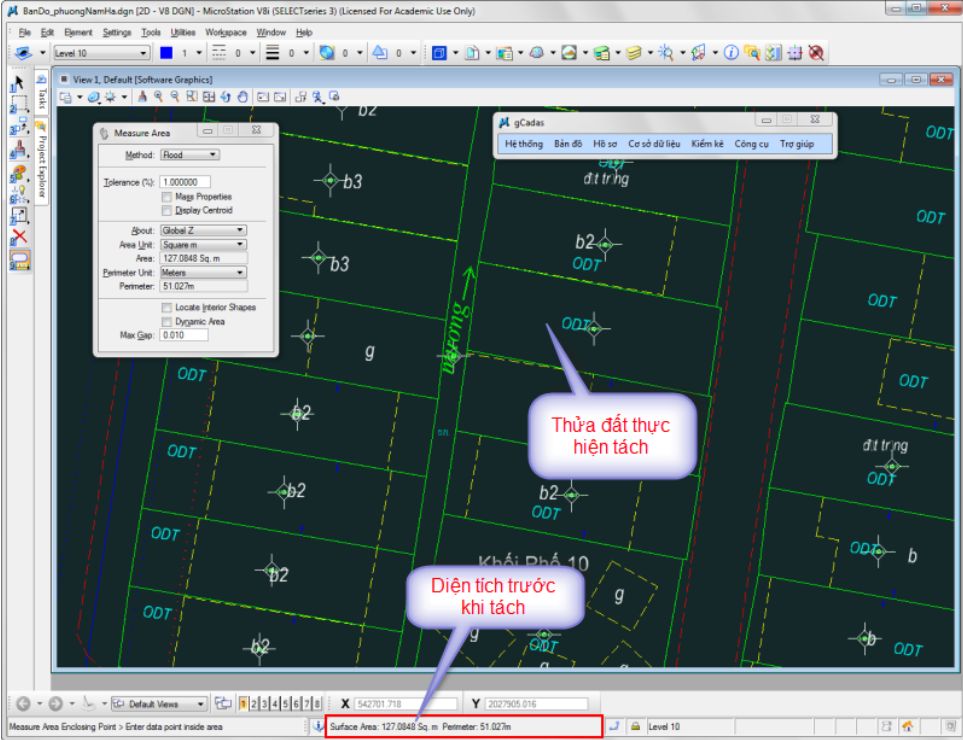 CÔNG CỤ_BIÊN TẬP TRÊN FILE DGN_Tách thửa theo diện tích trong ứng dụng gCadas 1 CÔNG CỤ_BIÊN TẬP TRÊN FILE DGN_Tách thửa theo diện tích trong ứng dụng gCadas