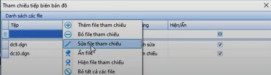 CÔNG CỤ_BIÊN TẬP TRÊN FILE DGN_Tham Chiếu Bản Đồ Để Tiếp Biên trong ứng dụng gCadas