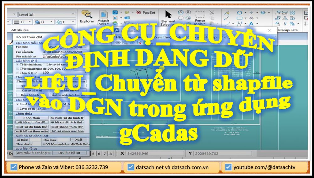 CÔNG CỤ_CHUYỂN ĐỊNH DẠNG DỮ LIỆU_Chuyển từ shapfile vào DGN trong ứng dụng gCadas