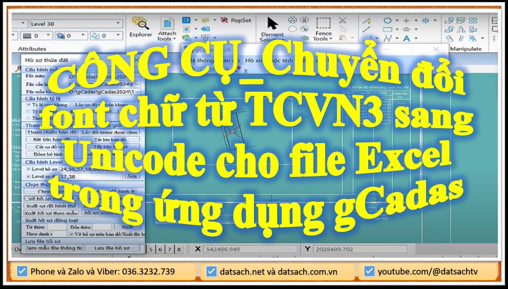 CÔNG CỤ_Chuyển đổi font chữ từ TCVN3 sang Unicode cho file Excel trong ứng dụng gCadas