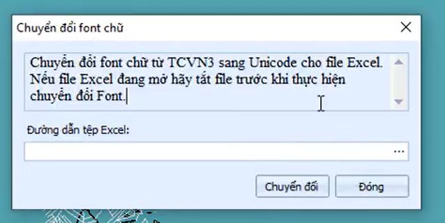 CÔNG CỤ_Chuyển đổi font chữ từ TCVN3 sang Unicode cho file Excel trong ứng dụng gCadas