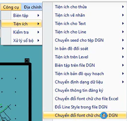 CÔNG CỤ_Chuyển Đổi Font chữ cho DGN trong ứng dụng gCadas