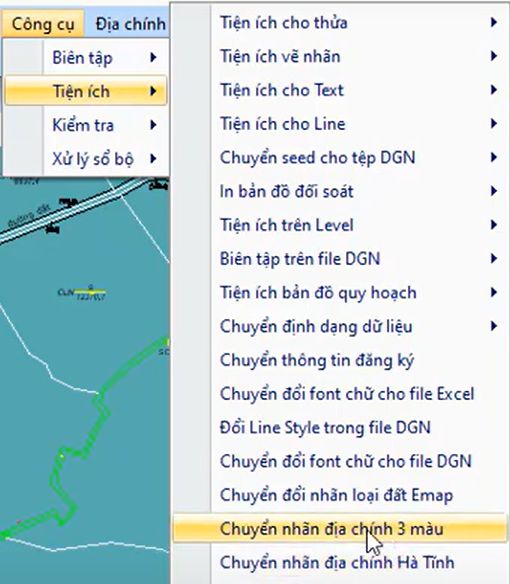 CÔNG CỤ_Chuyển nhãn địa chính 3 màu trong ứng dụng gCadas 2 CÔNG CỤ_Chuyển nhãn địa chính 3 màu trong ứng dụng gCadas