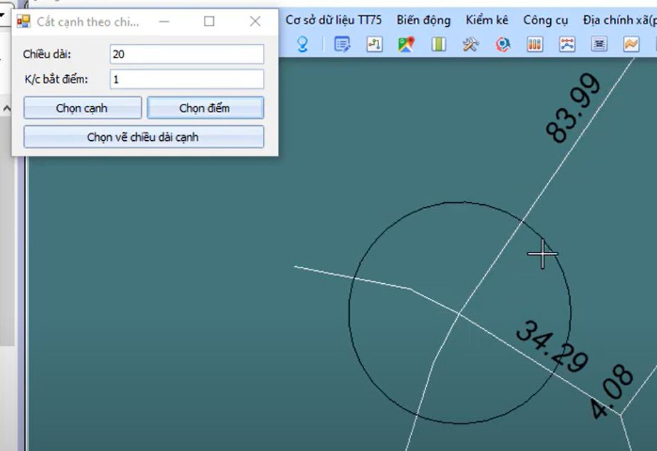 CÔNG CỤ_BIÊN TẬP TRÊN FILE DGN_Cắt cạnh theo chiều dài trong ứng dụng gCadas 6 CÔNG CỤ_BIÊN TẬP TRÊN FILE DGN_Cắt cạnh theo chiều dài trong ứng dụng gCadas