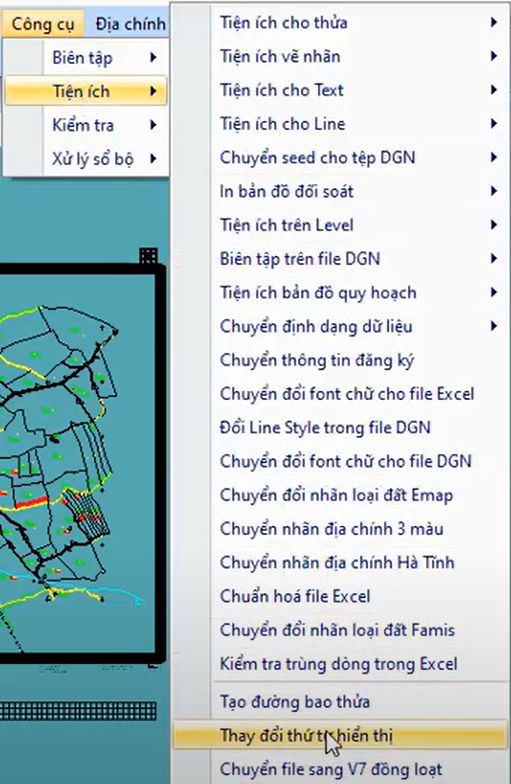 CÔNG CỤ_Thay Đổi Thứ Tự Hiện Thị trong ứng dụng gCadas