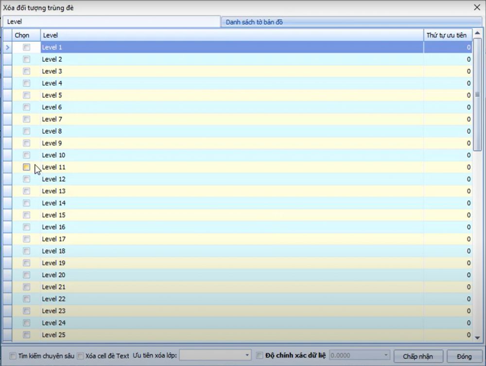 CÔNG CỤ_Xóa Đối tượng trùng đè trong ứng dụng gCadas 3 CÔNG CỤ_Xóa Đối tượng trùng đè trong ứng dụng gCadas