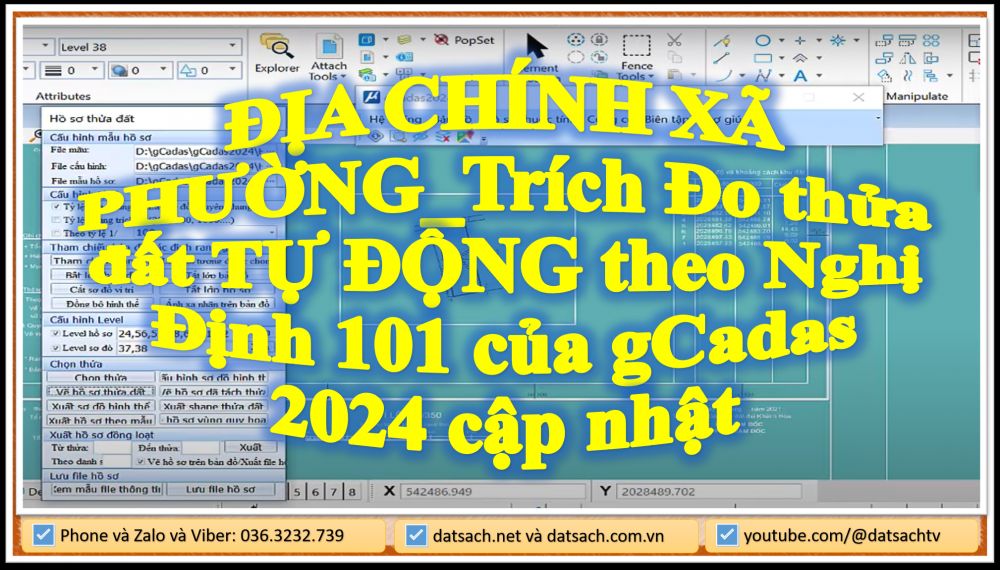 ĐỊA CHÍNH XÃ PHƯỜNG_Trích Đo thửa đất TỰ ĐỘNG theo Nghị Định 101 của gCadas 2024 cập nhật.