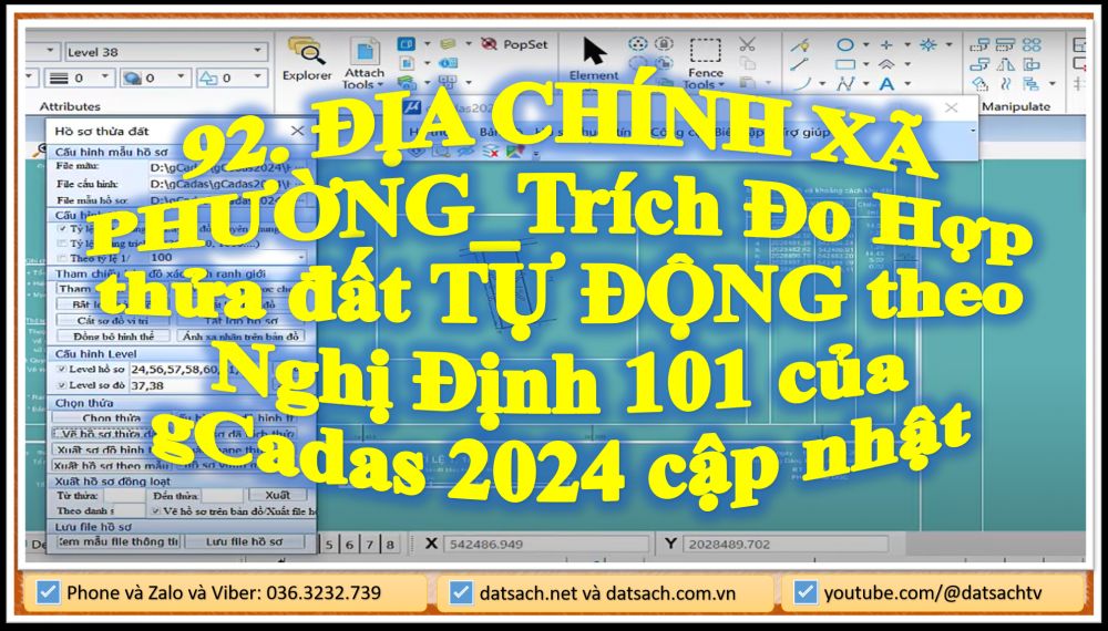 92. ĐỊA CHÍNH XÃ PHƯỜNG_Trích Đo Hợp thửa đất TỰ ĐỘNG theo Nghị Định 101 của gCadas 2024 cập nhật