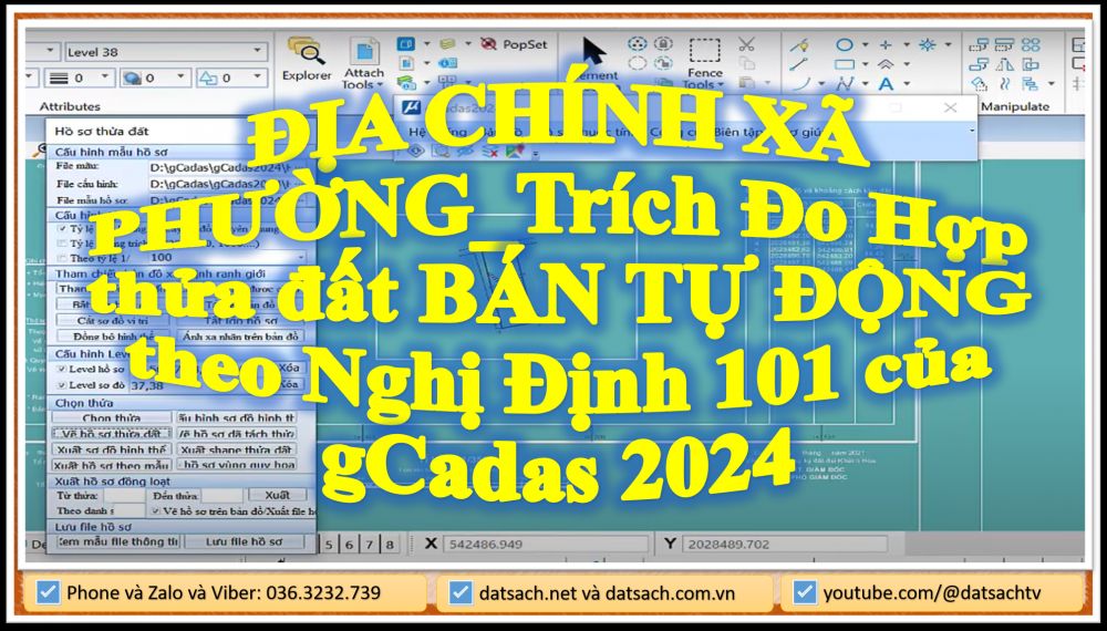 ĐỊA CHÍNH XÃ PHƯỜNG_Trích Đo Hợp thửa đất BÁN TỰ ĐỘNG theo Nghị Định 101 của gCadas 2024