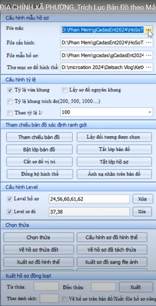 ĐỊA CHÍNH XÃ PHƯỜNG_Trích Lục Bản Đồ theo Mẫu mới thông tư 26 của gCadas 2024