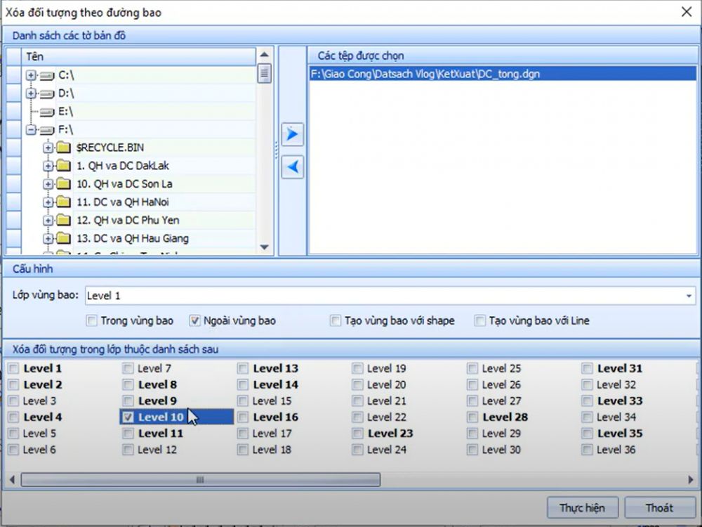 CÔNG CỤ_BIÊN TẬP TRÊN FILE DGN_Xóa Đối Tượng Trong hoặc Ngoài vùng bao trong ứng dụng gCadas 3 CÔNG CỤ_BIÊN TẬP TRÊN FILE DGN_Xóa Đối Tượng Trong hoặc Ngoài vùng bao trong ứng dụng gCadas