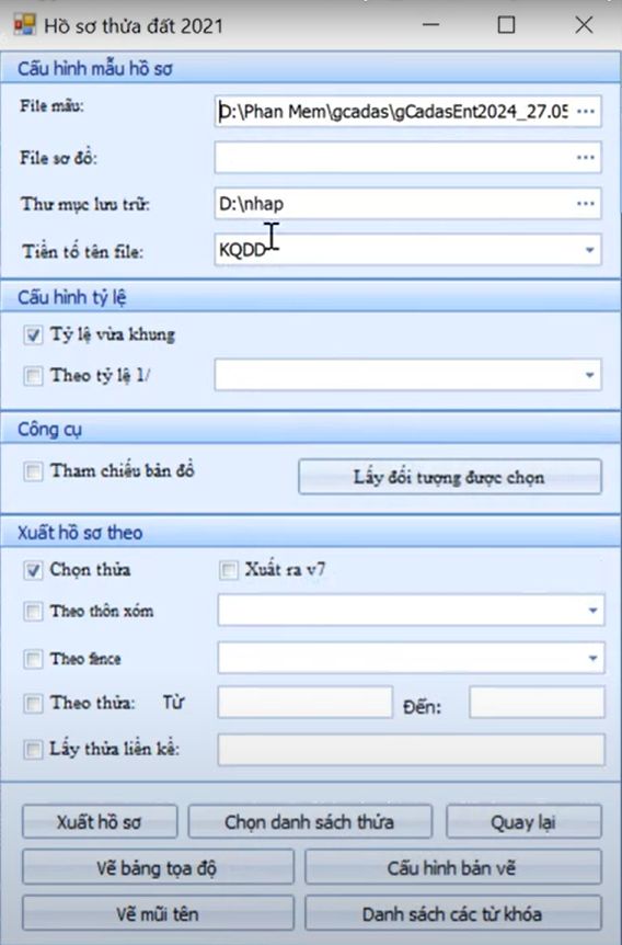 HỒ SƠ ĐẤT CẤP HUYỆN_Xuất Kết Quả Đo Đạc_trong ứng dụng gCadas 2024