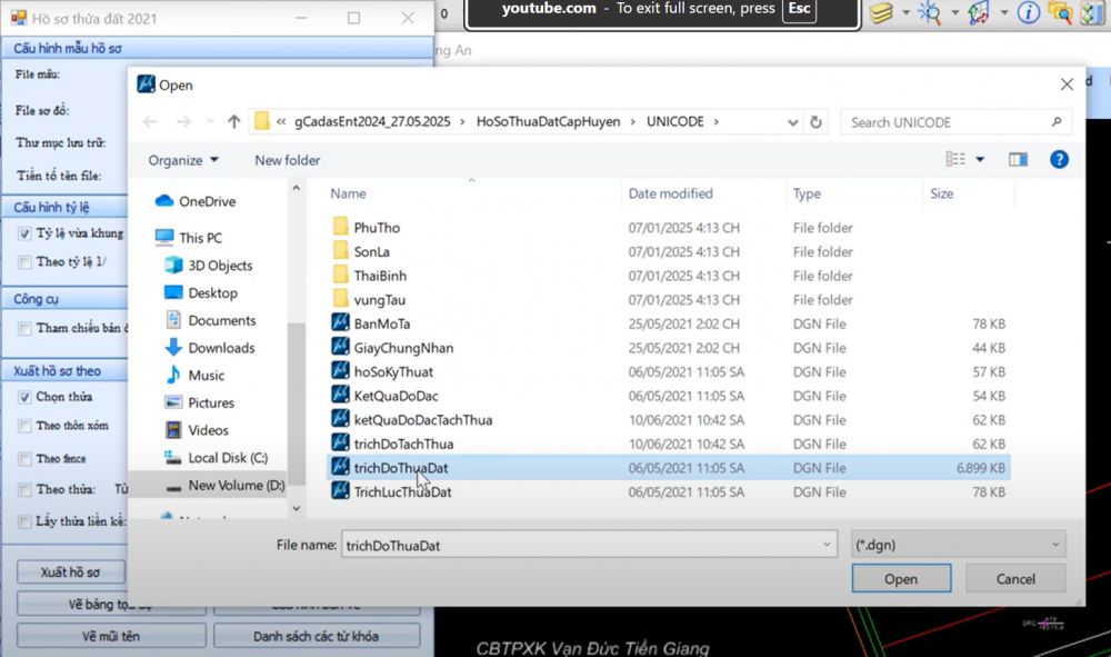 HỒ SƠ ĐẤT CẤP HUYỆN_Xuất Kết Quả Đo Đạc_trong ứng dụng gCadas 2024
