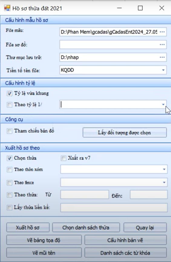 HỒ SƠ ĐẤT CẤP HUYỆN_Xuất Kết Quả Đo Đạc_trong ứng dụng gCadas 2024