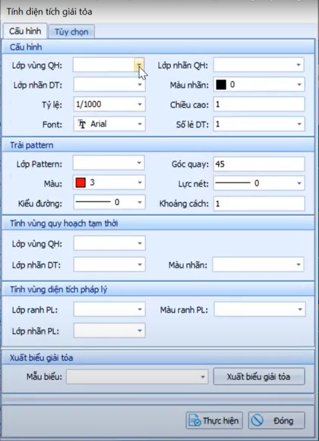 QUY HOẠCH DẠNG LINE_tính diện tích giải phóng mặt bằng hoặc Diện tích nằm trong, ngoài