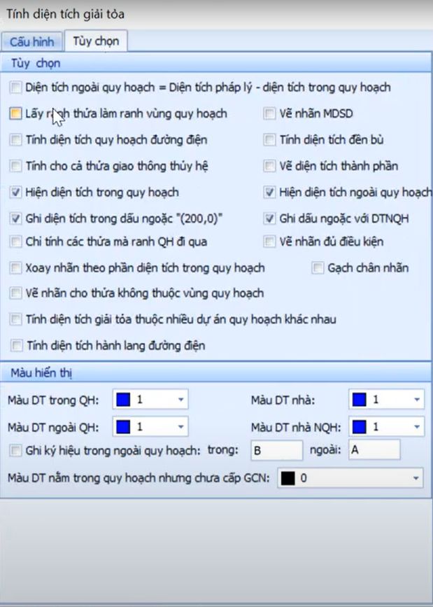 QUY HOẠCH DẠNG LINE_tính diện tích giải phóng mặt bằng hoặc Diện tích nằm trong, ngoài