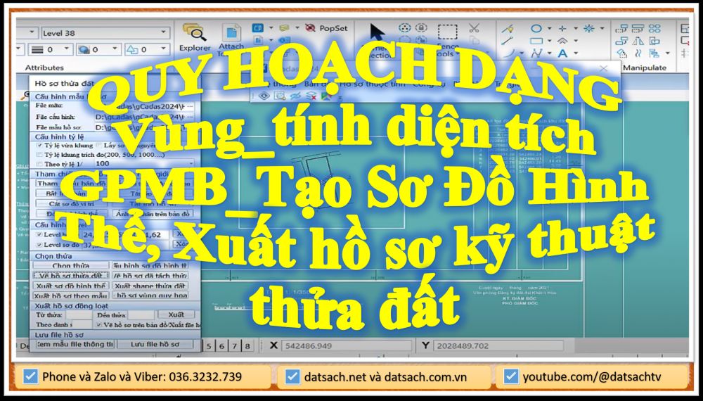 QUY HOẠCH DẠNG Vùng_tính diện tích GPMB_Tạo Sơ Đồ Hình Thể, Xuất hồ sơ kỹ thuật thửa đất