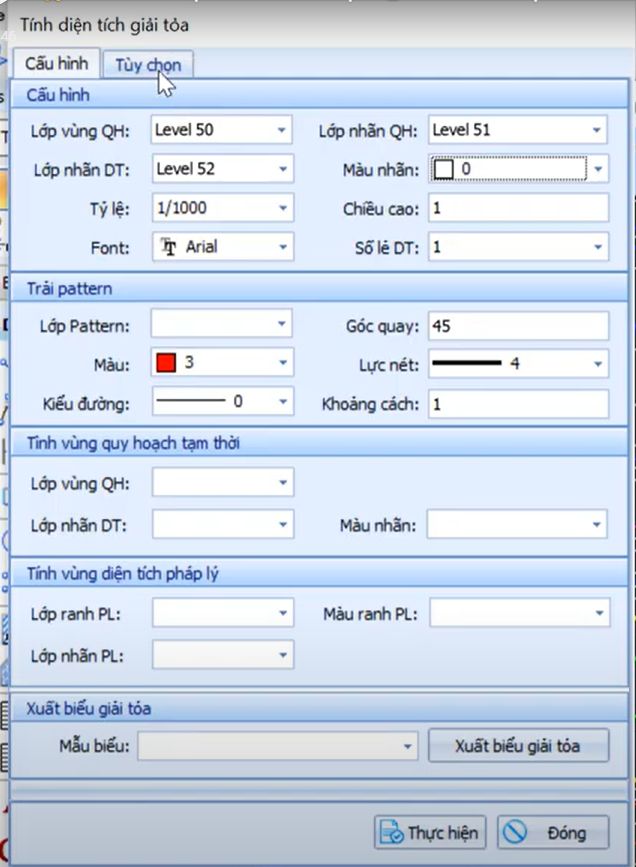 103. Tính diện tích GPMB dự án_Chỉ có ranh dự án cần tính diện tích trong dự án và ngoài dự án.