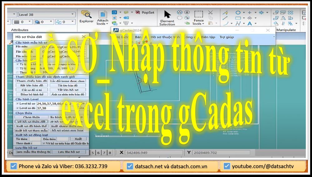 HỒ SƠ_Nhập thông tin từ excel trong gCadas