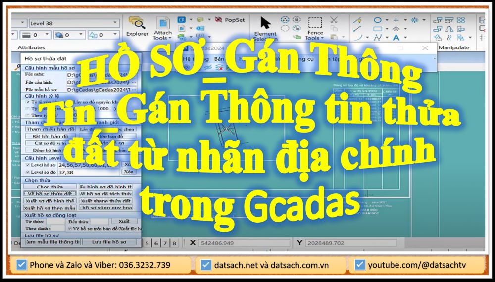 HỒ SƠ_Gán Thông Tin_Gán Thông tin thửa đất từ nhãn địa chính trong gCadas