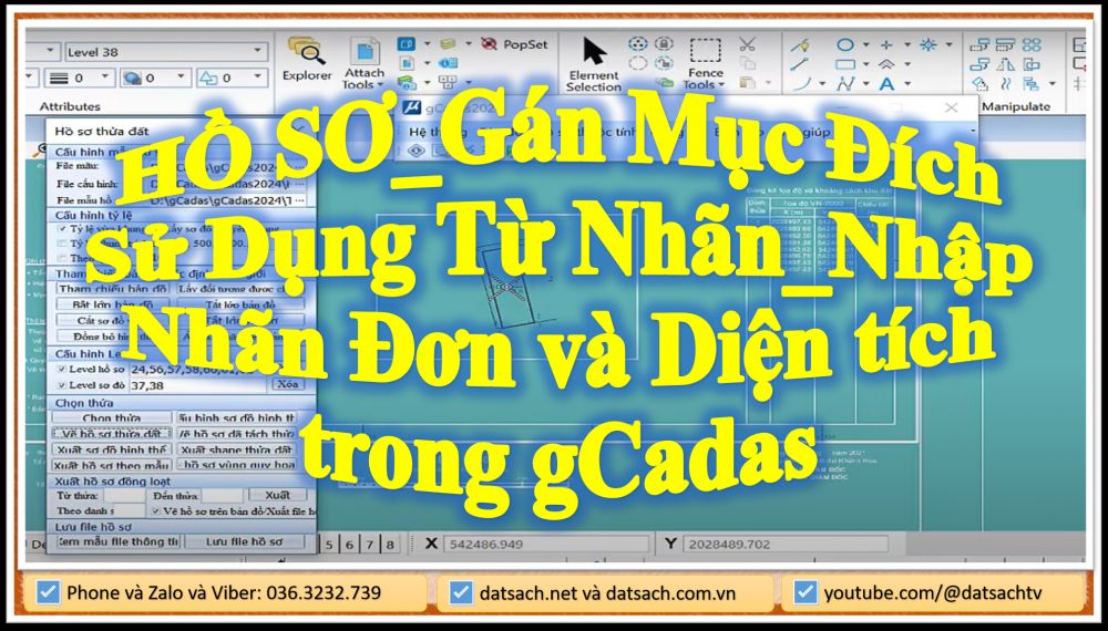 HỒ SƠ_Gán Mục Đích Sử Dụng Từ Nhãn_Nhập Nhãn Đơn và Diện tích trong gCadas