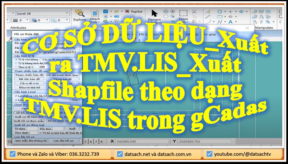 CƠ SỞ DỮ LIỆU_Xuất ra TMV.LIS_Xuất Shapfile theo dạng TMV.LIS trong gCadas